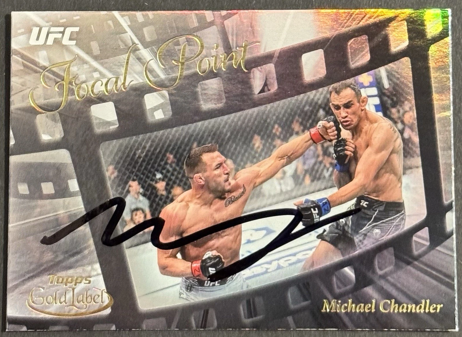 Michael Chandler Signed 2024 Topps Gold Label Focal Point UFC Card Beckett