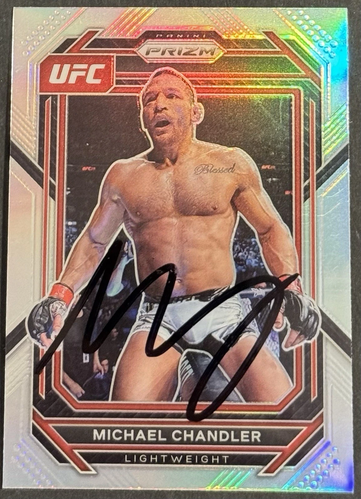 Michael Chandler Signed 2023 Panini Prizm Silver Base UFC Card Beckett