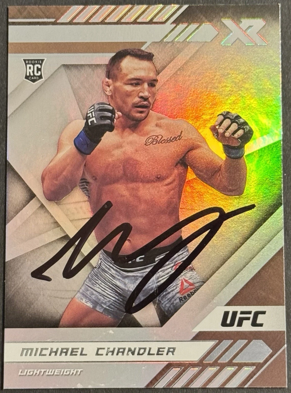 Michael Chandler Signed 2021 Chronicles XR Rookie Base UFC Card Beckett