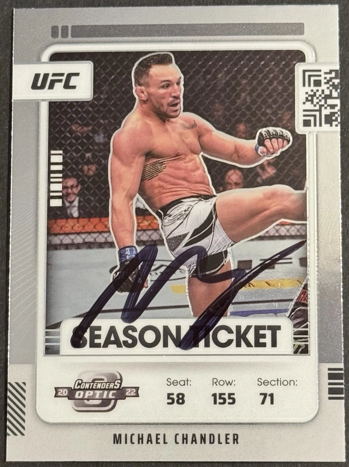 Michael Chandler Signed 2021 Chronicles Optic  Rookie Base UFC Card Beckett