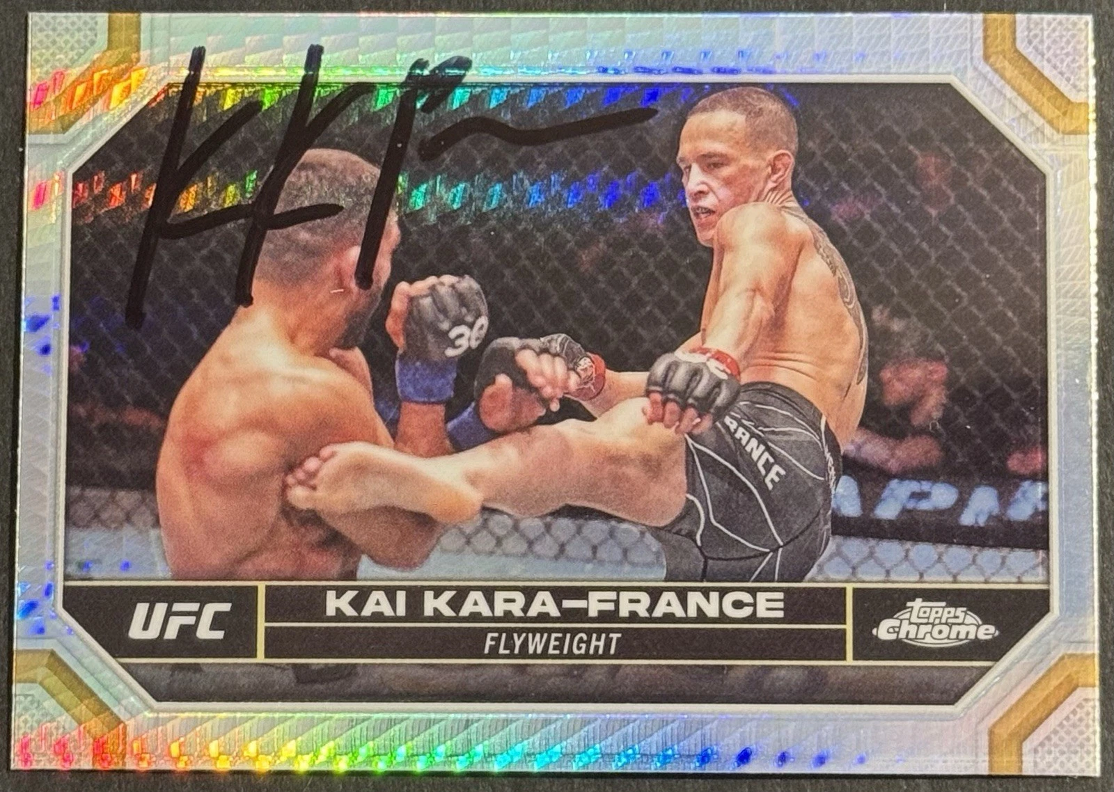 Kai Kara- France Signed 2024 Topps Chrome Refractor Base UFC Card BAS Beckett
