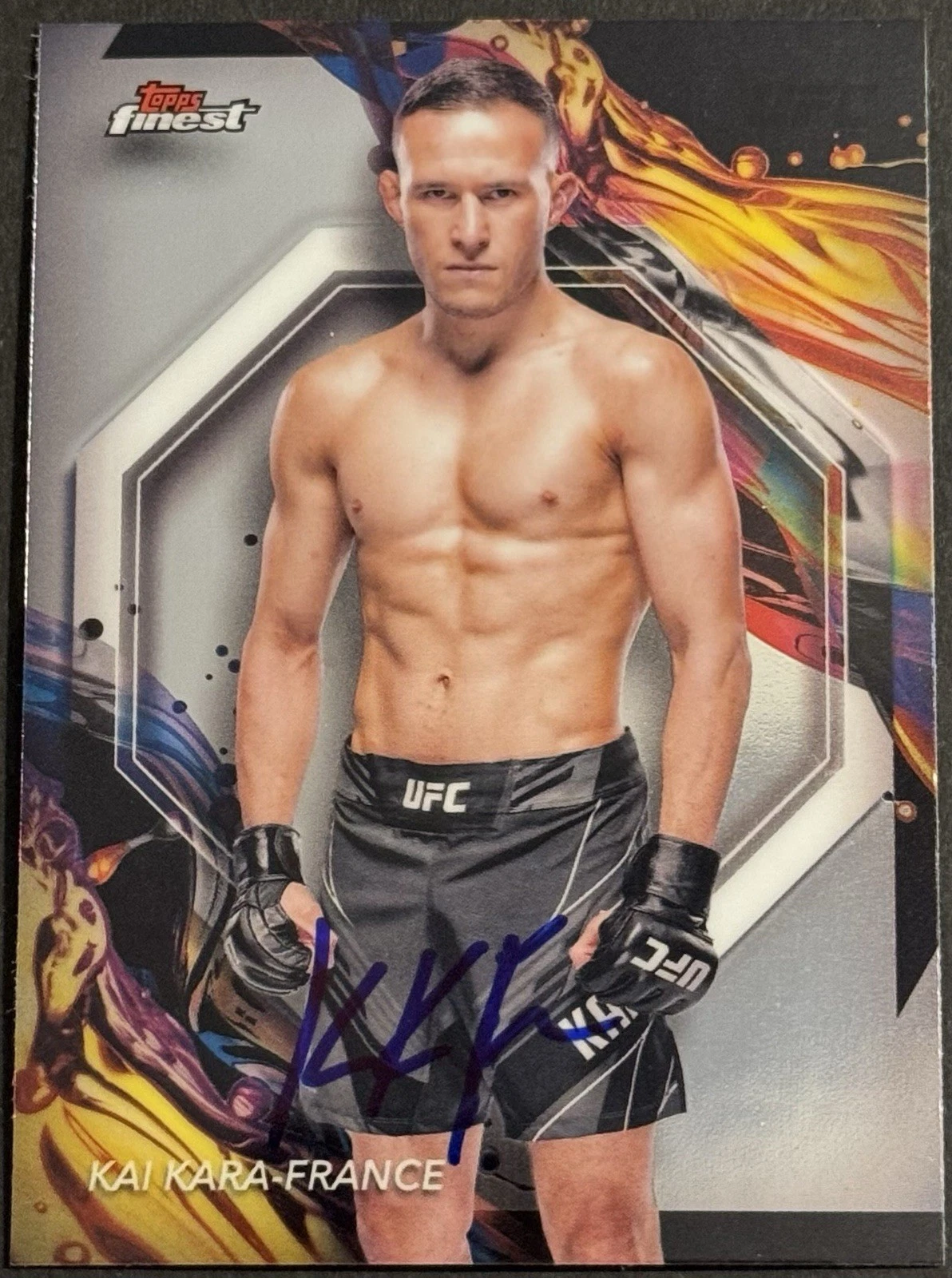 Kai Kara- France Signed 2024 Topps Finest Uncommon Base UFC Card BAS Beckett