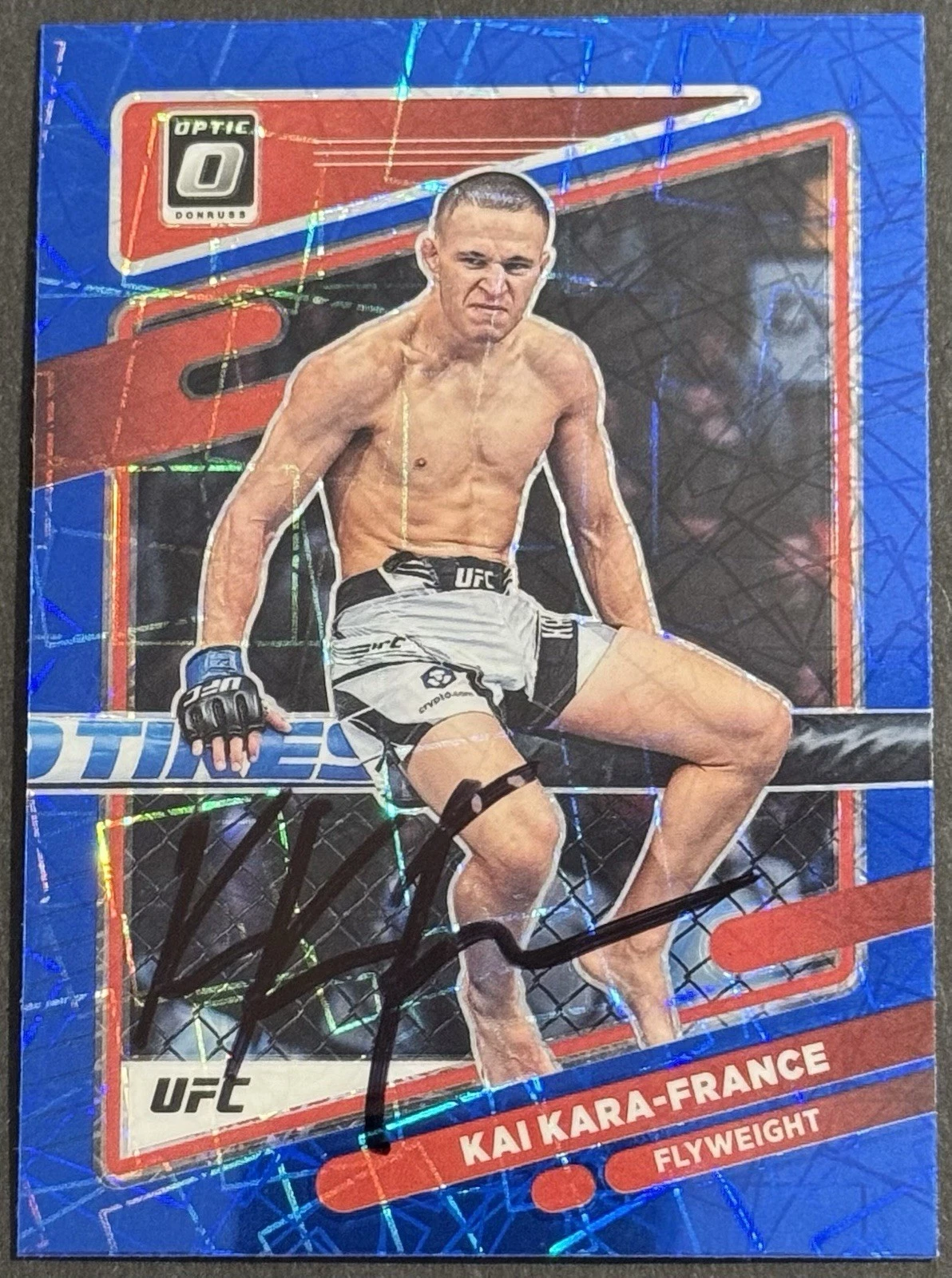 Kai Kara- France Signed 2022 Donruss Optic Blue Base UFC Card BAS Beckett