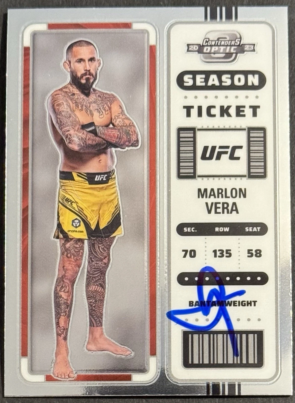 Marlon Chito Vera Signed 2023 Panini Chronicles Optic Base UFC Card BAS Beckett