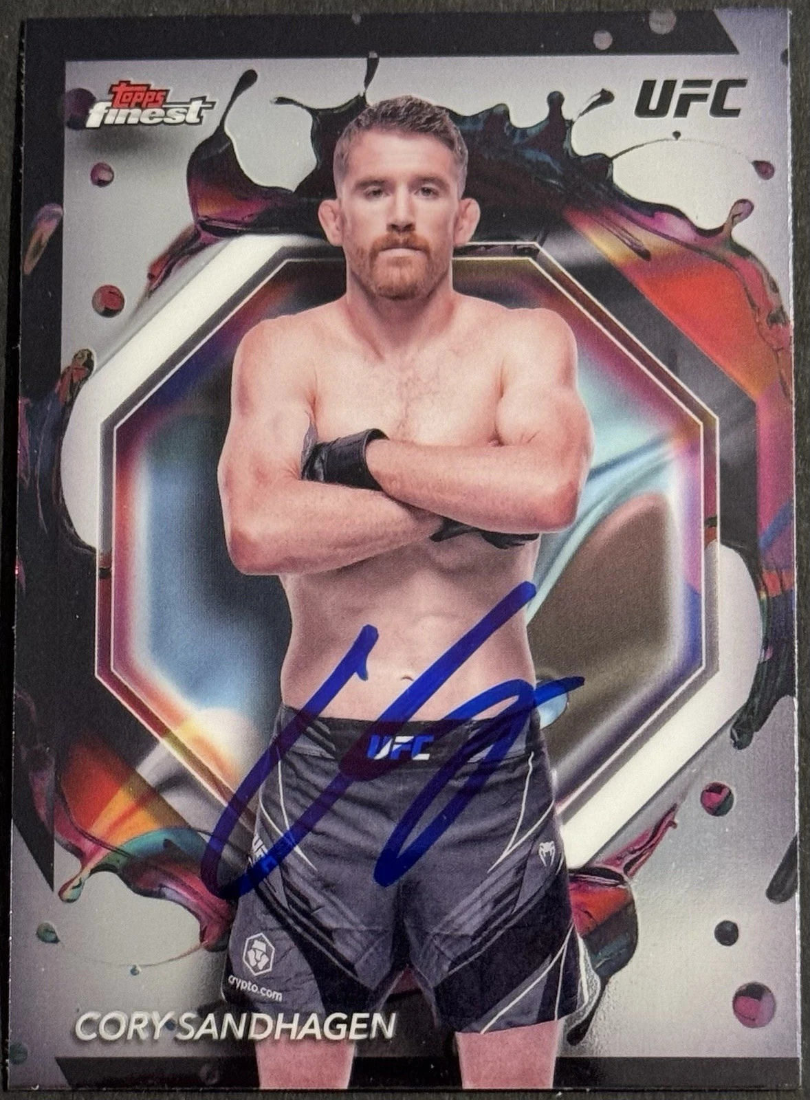 Cory Sandhagen Signed 2024 Topps Finest Rare Base UFC Card BAS Beckett On Card