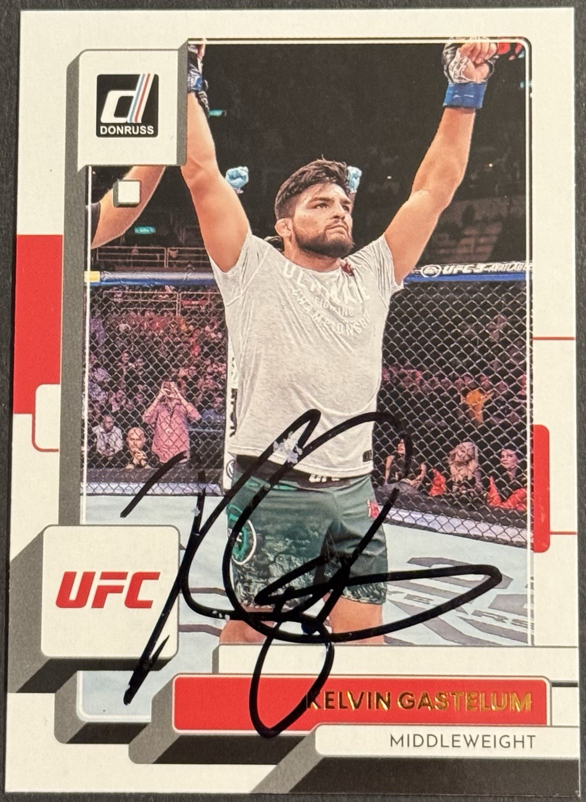 Kelvin Gastelum Signed 2023 Donruss UFC Base Card BAS Beckett