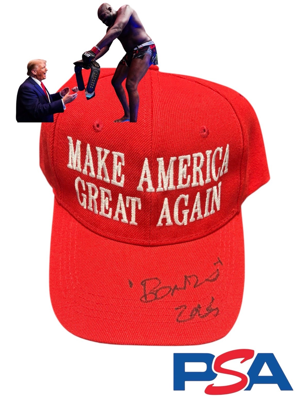JON BONES JONES Signed Make American Great MAGA HAT Trump UFC White House PSA