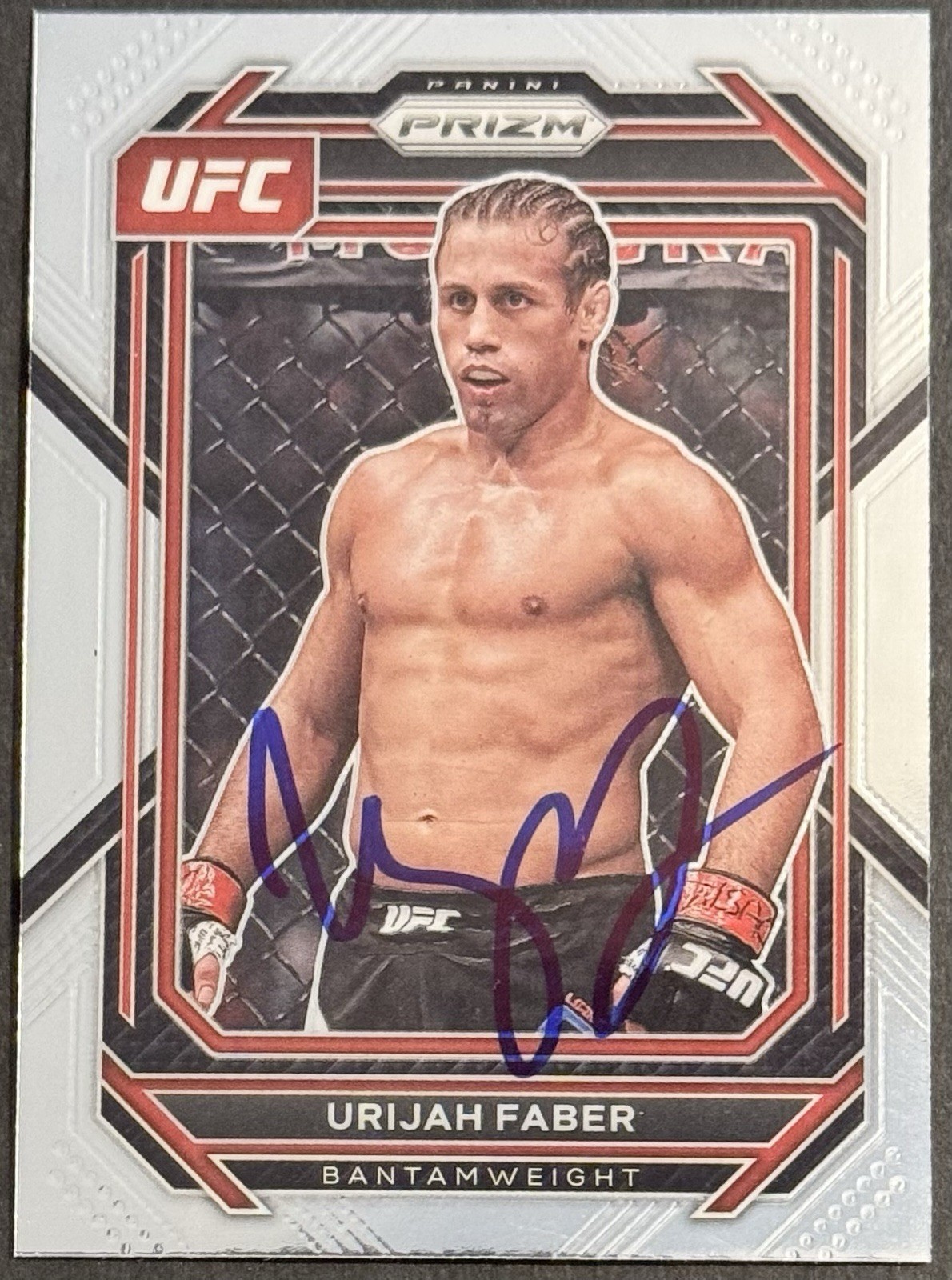 Urijah Faber Signed 2023 Panini Prizm UFC Base Card BAS Beckett On Card