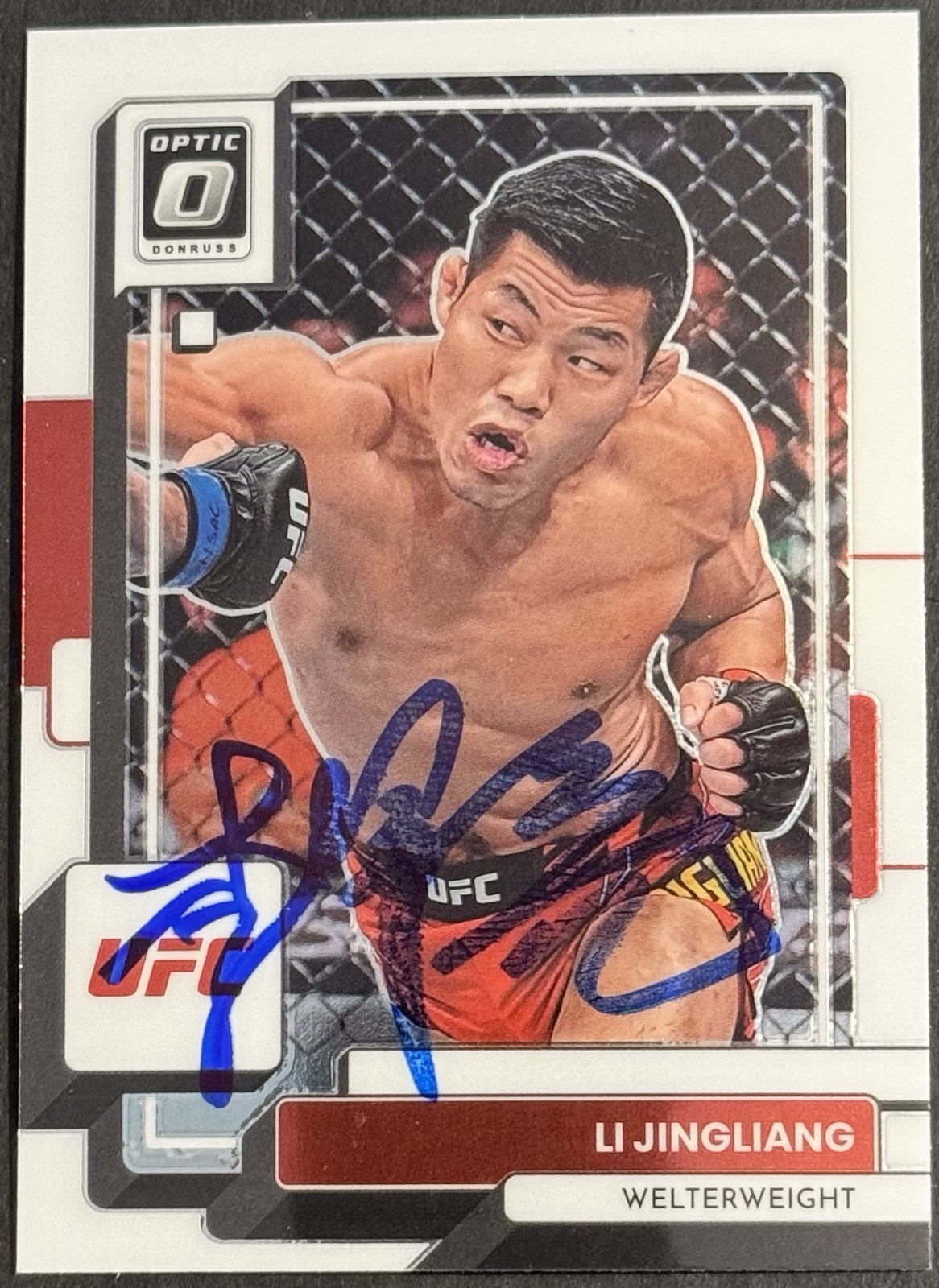 Li Jingliang Signed 2023 Donruss Optic UFC Base Card BAS Beckett On Card