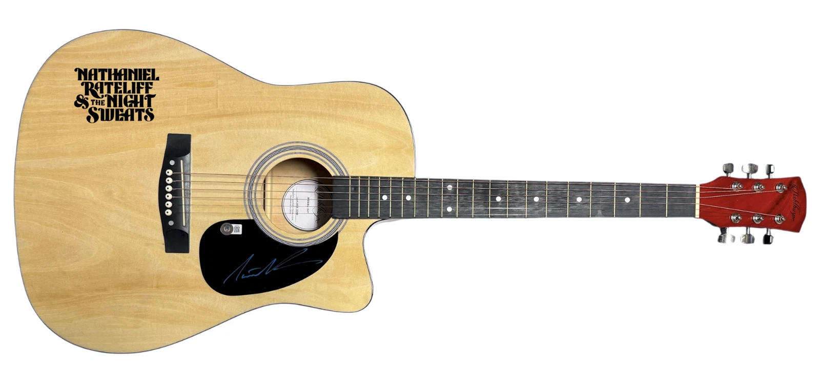 Nathaniel Rateliff Signed Autograph Acoustic Guitar The Night Sweats Beckett COA