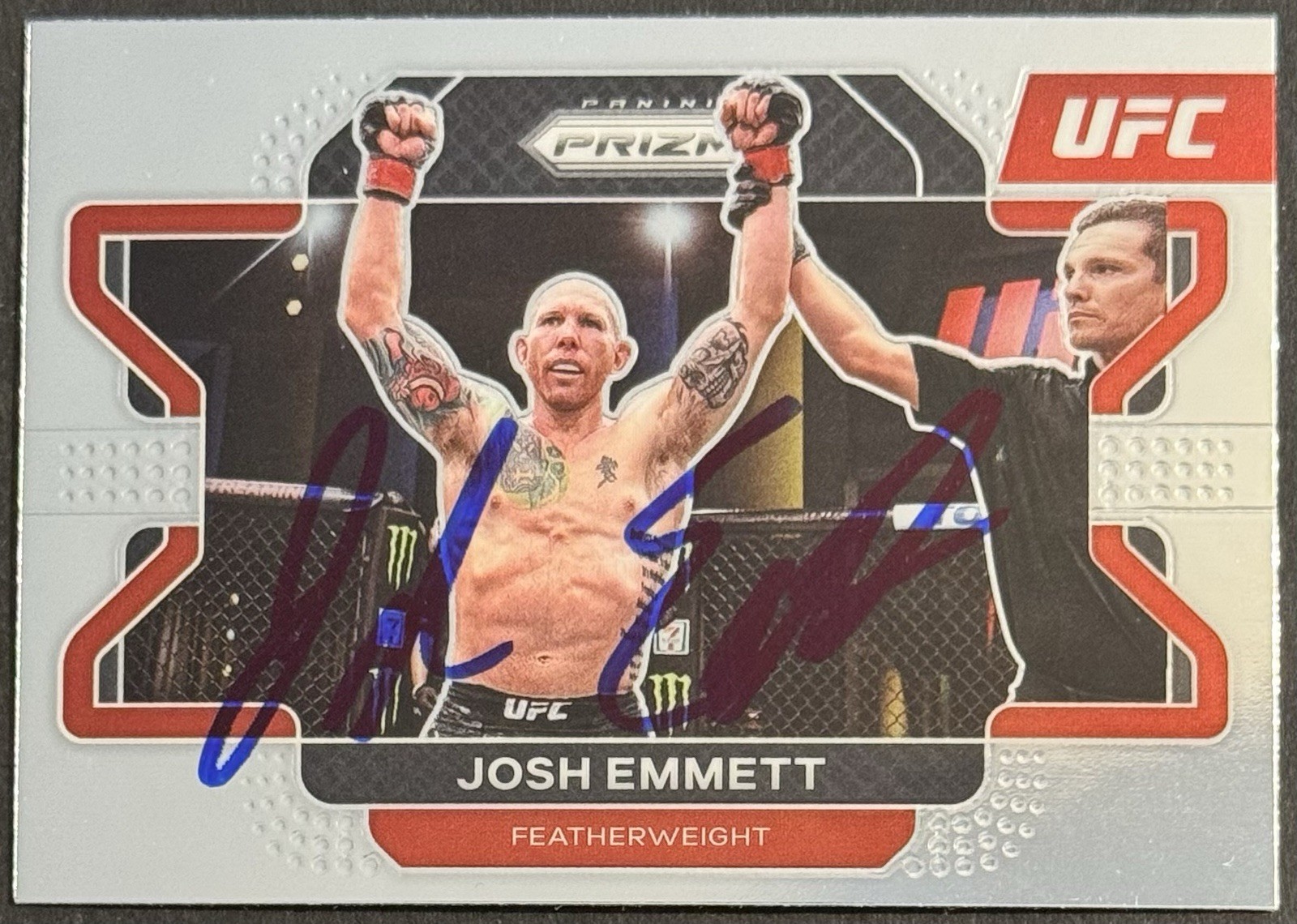 Josh Emmett Signed 2022 Panini Prizm UFC Base Card BAS Beckett On Card