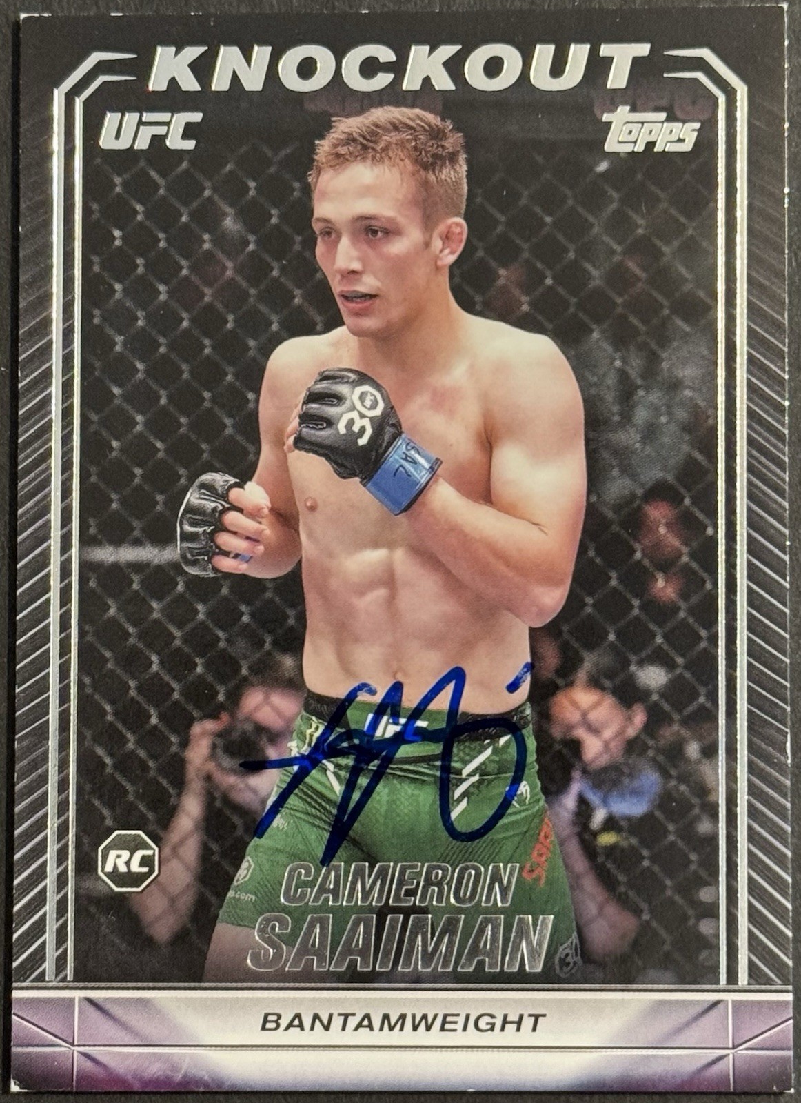 Cameron Saaiman Signed 2024 Topps Knockout UFC Base Card BAS Beckett On Card