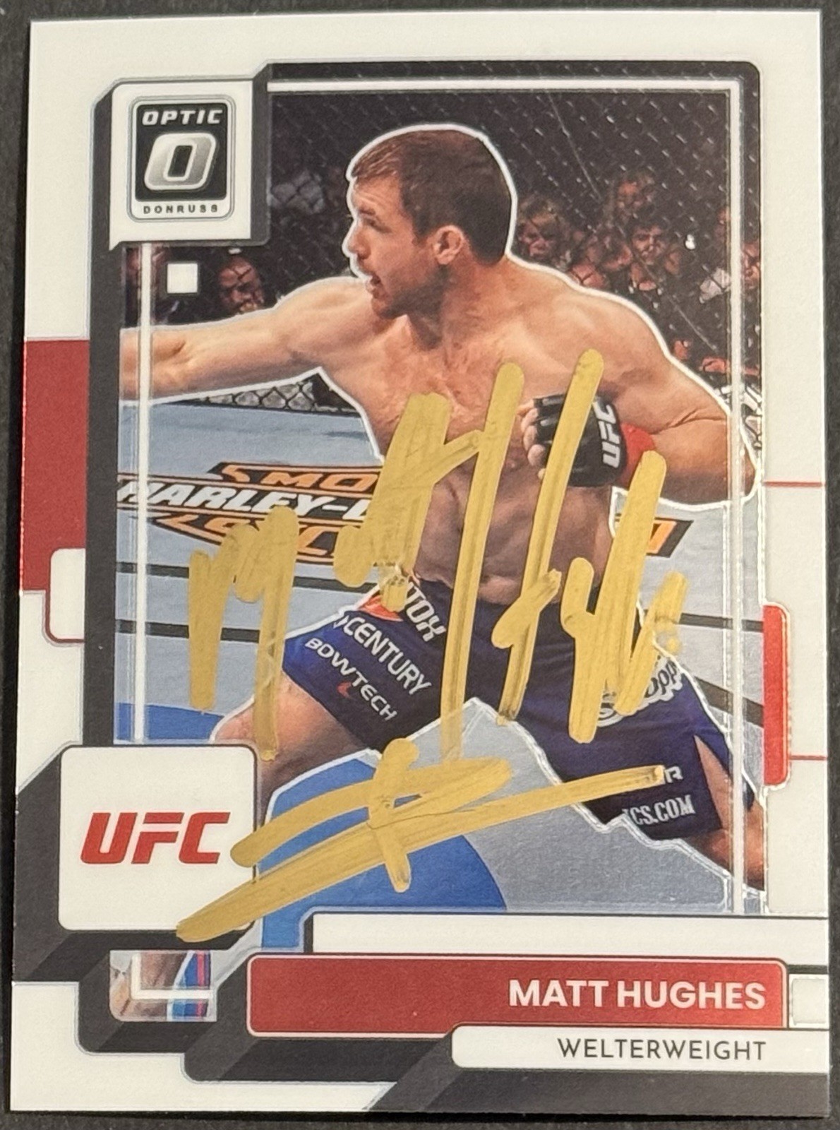 Matt Hughes Signed 2023 Donruss Optic UFC Card BAS Beckett On Card