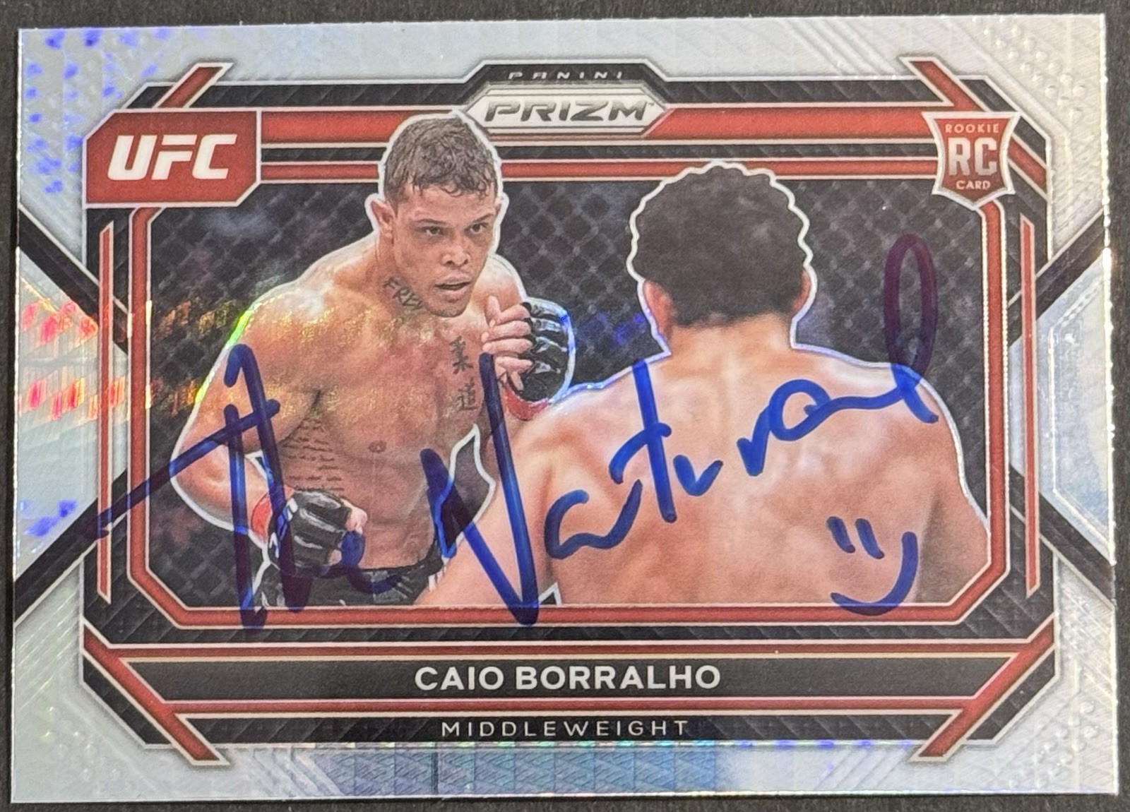 Caio Borralho Signed 2023 Panini Prizm Refractor UFC Rookie Card BAS Beckett