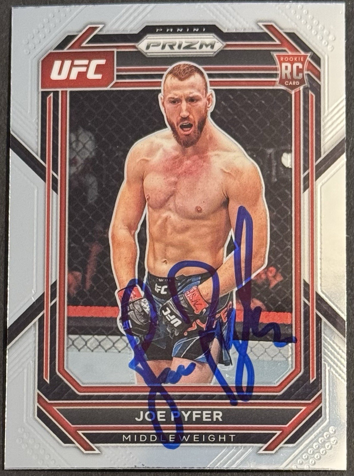 Joe Pyfer Signed 2023 Panini Prizm UFC Rookie Card BAS Beckett On Card