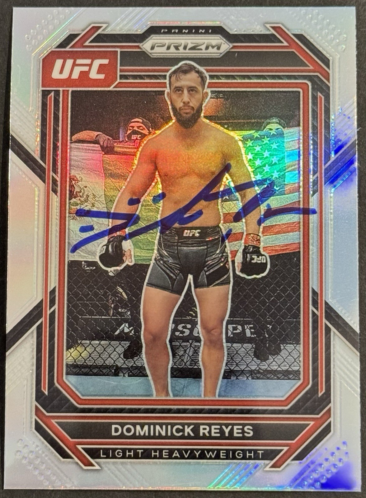 Dominick Reyes Signed 2023 Panini Prizm Silver UFC Card BAS Beckett On Card