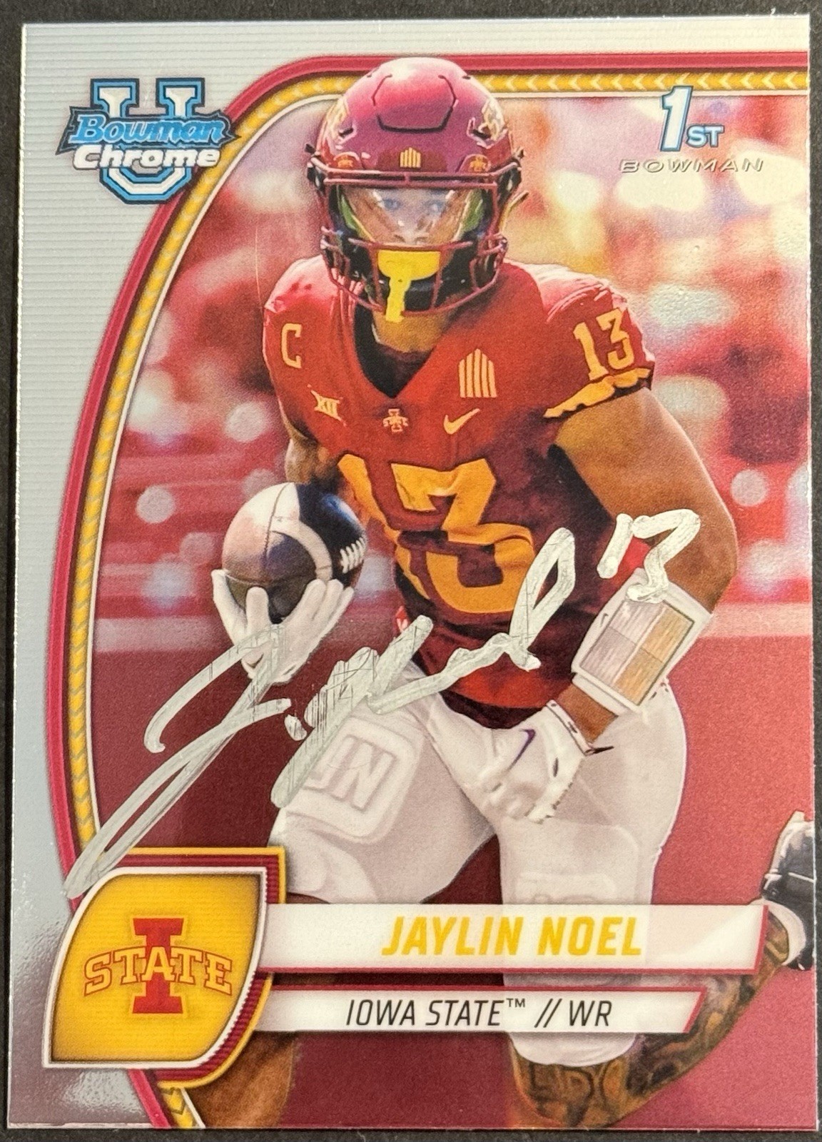 Jaylin Noel Signed 2024 Bowman Chrome U Rookie Card BAS Beckett Texans