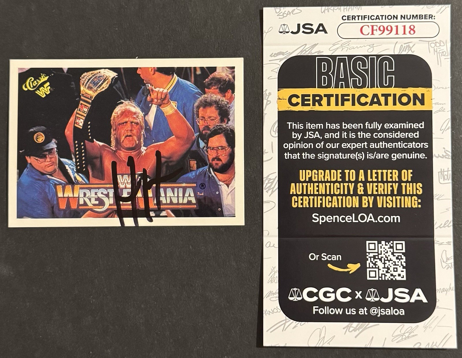 Hulk Hogan Signed Autographed 1990 Classic WWF Wrestling Card JSA COA