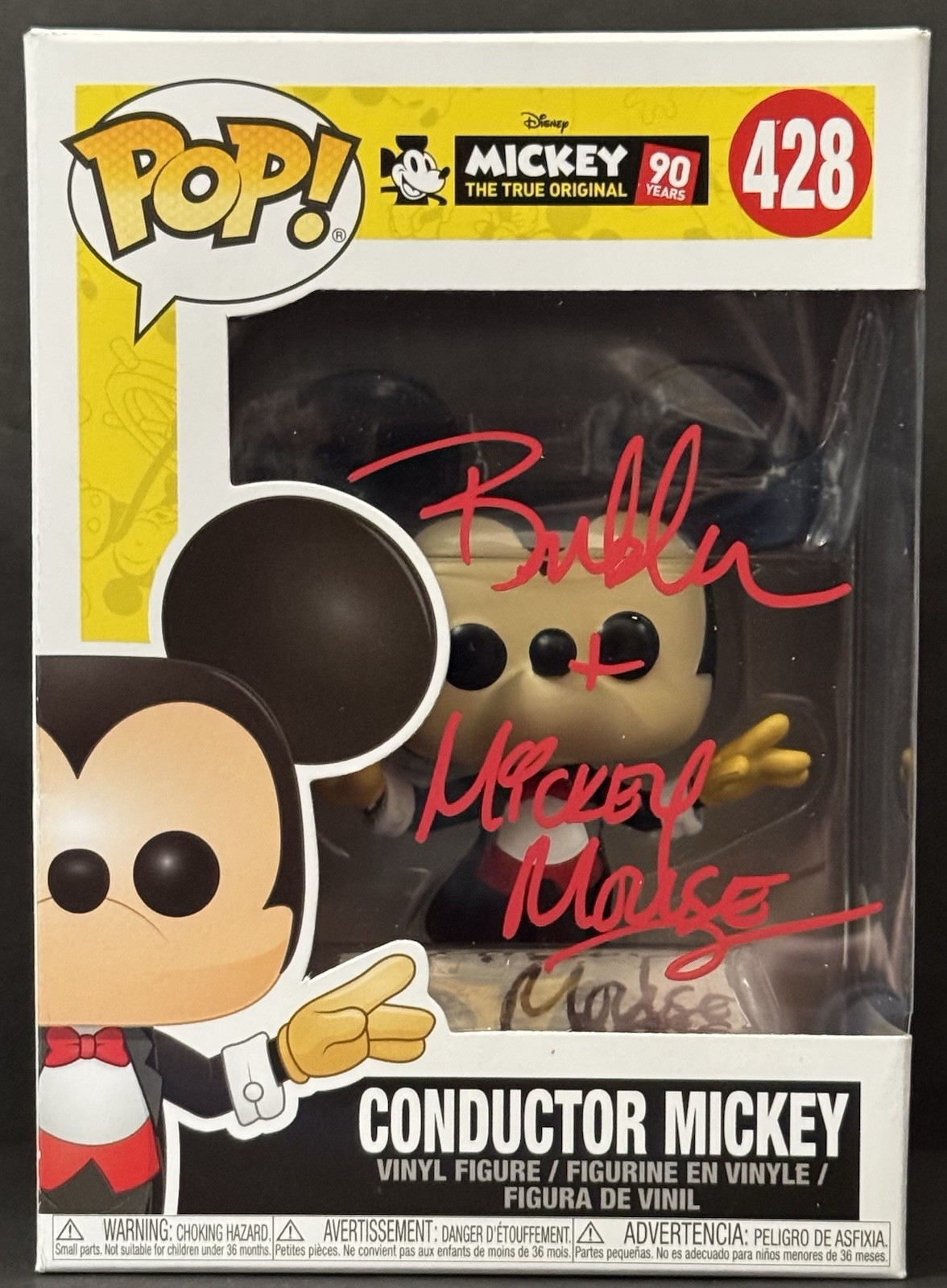 Bret Iwan Signed Mickey Mouse Funko Pop Vinyl 90th Conductor Proof Psa/Dna