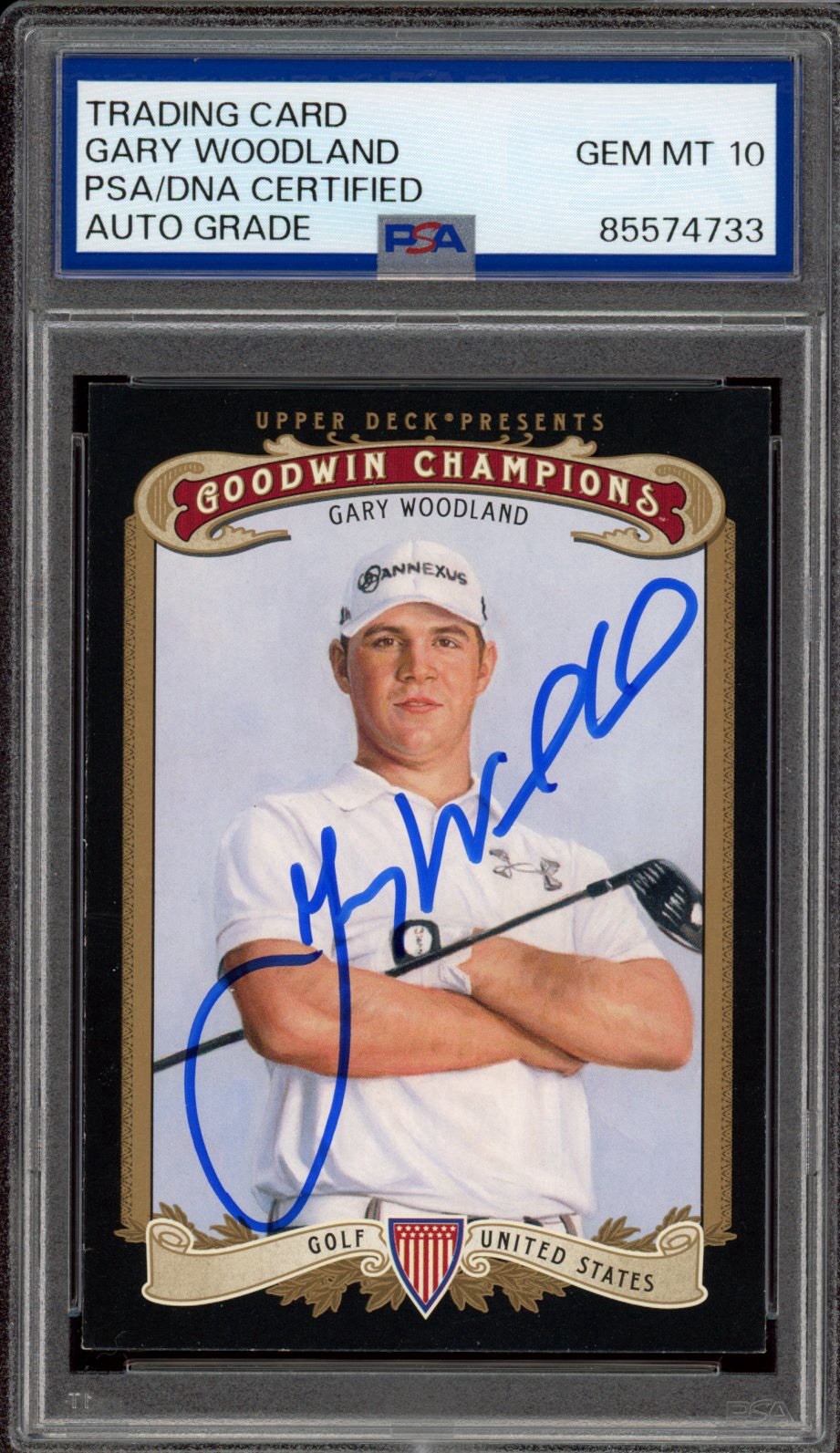 2012 UD Goodwin Champions #2 Gary Woodland Signed Rookie PSA GEM MT 10 AUTO RC