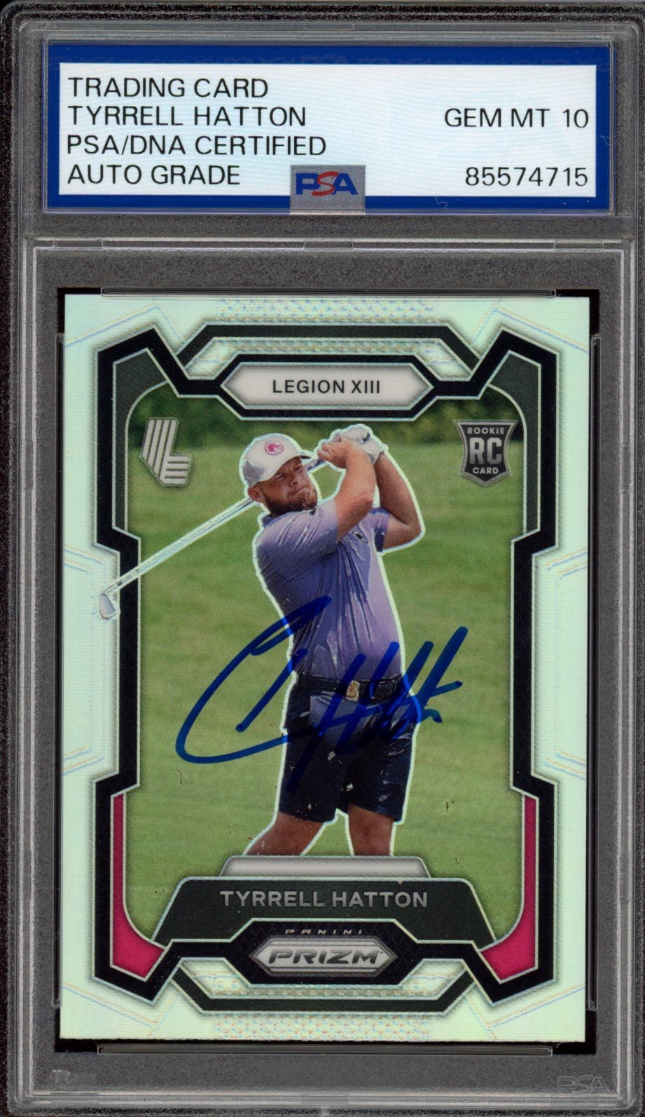 2024 Panini Prizm LIV Golf Tyrrell Hatton Signed Silver Rookie PSA GEM 10 AUTO