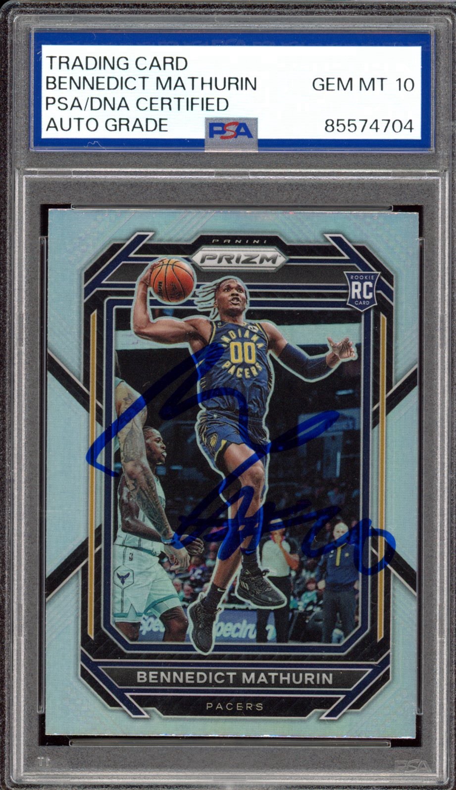 2022 Panini Prizm #254 Bennedict Mathurin Signed Silver Rookie PSA GEM 10 AUTO