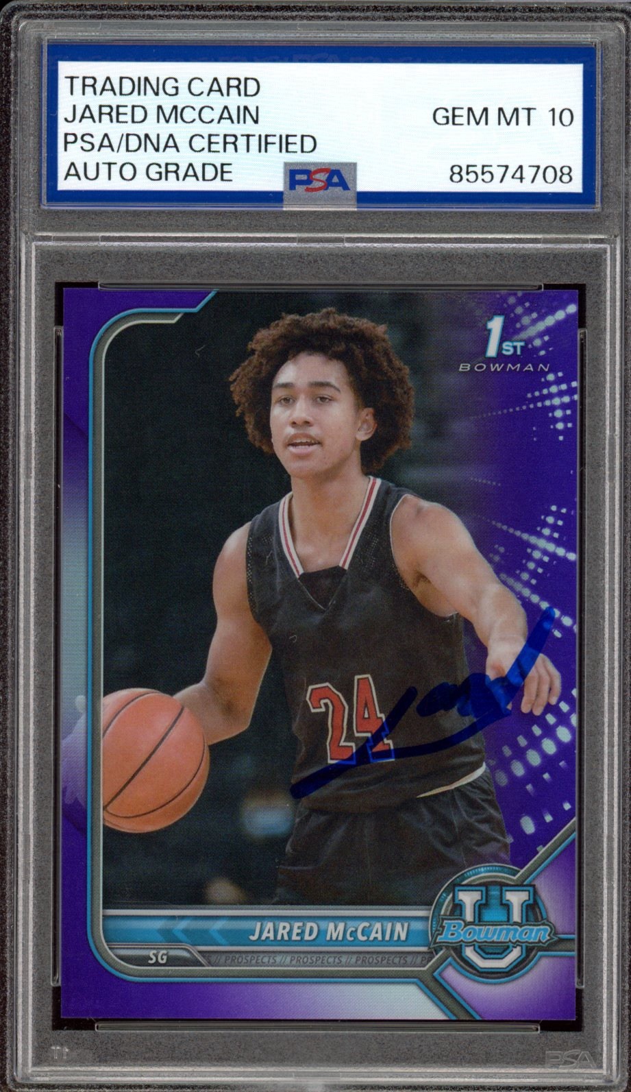 2022 Bowman U #66 Jared McCain Signed 1st Purple Refractor /299 PSA GEM 10 AUTO