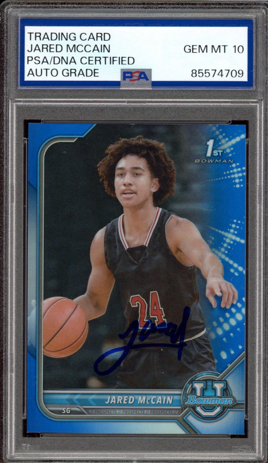 2022 Bowman U #66 Jared McCain Signed 1st Blue Refractor /199 PSA GEM 10 AUTO