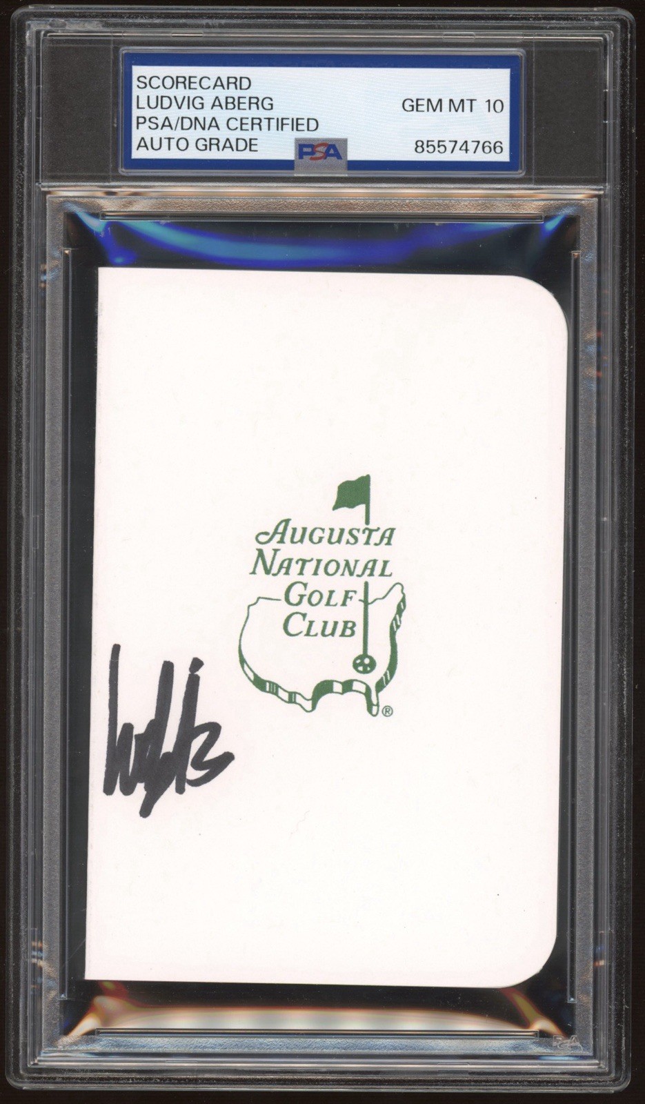 Ludvig Aberg Signed Masters Scorecard PSA GEM MINT 10 AUTO Augusta National Golf