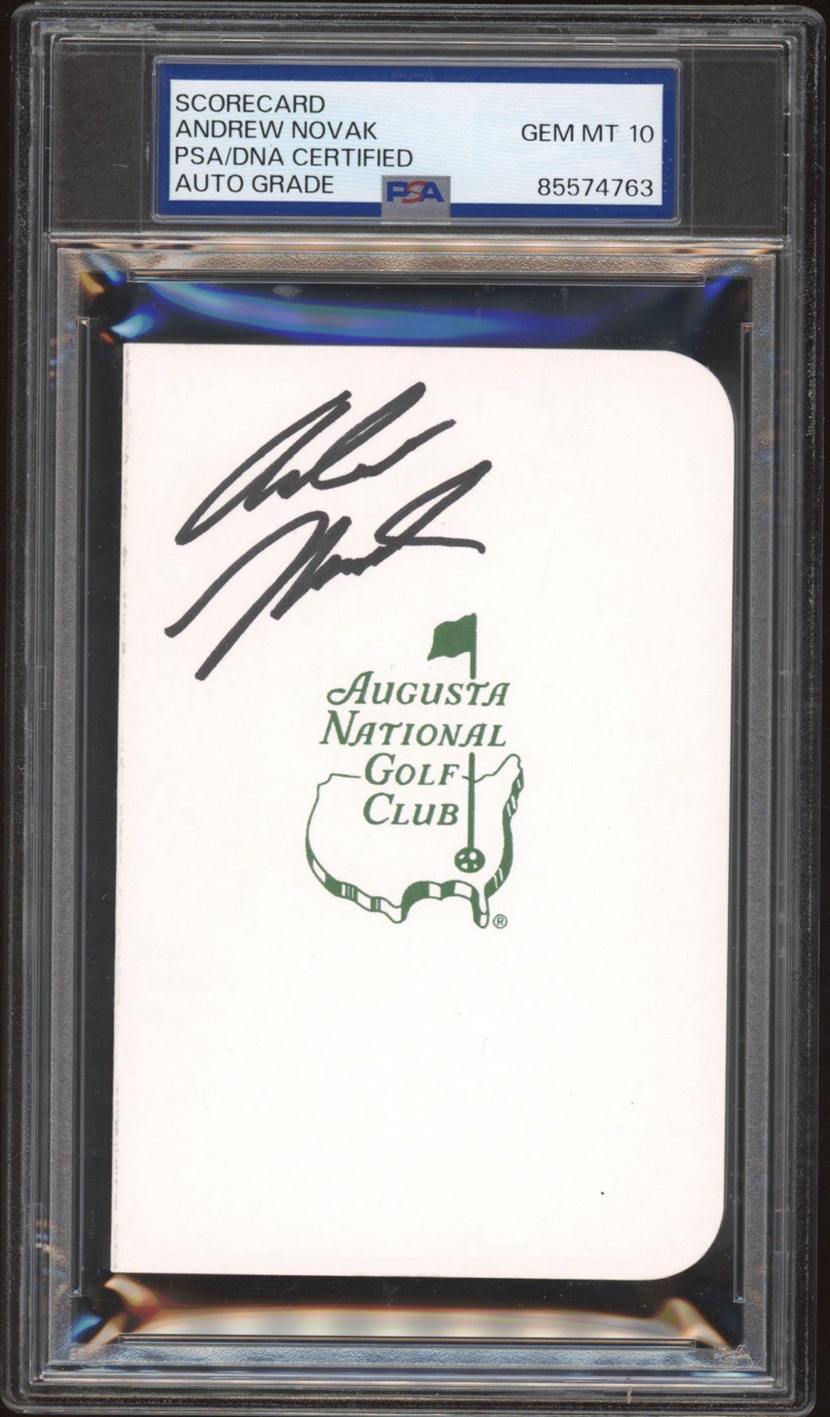 Andrew Novak Signed Masters Scorecard PSA GEM 10 AUTO Augusta National Golf Club