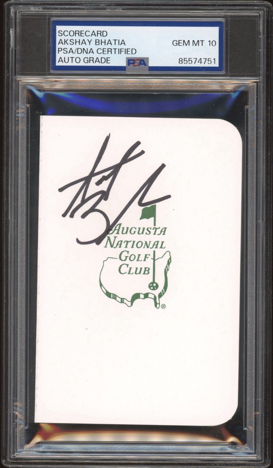 Akshay Bhatia Signed Augusta Masters Golf Scorecard PSA/DNA GEM MINT 10 AUTO PGA