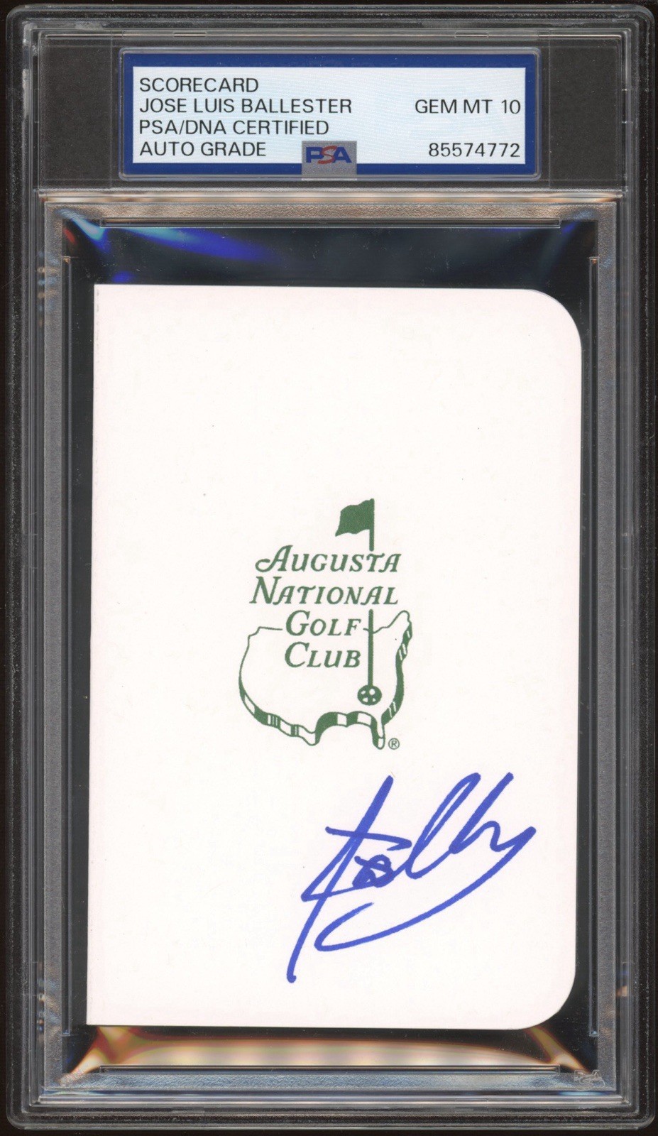 Jose Luis Ballester Signed Augusta Masters Golf Scorecard PSA GEM MINT 10 AUTO