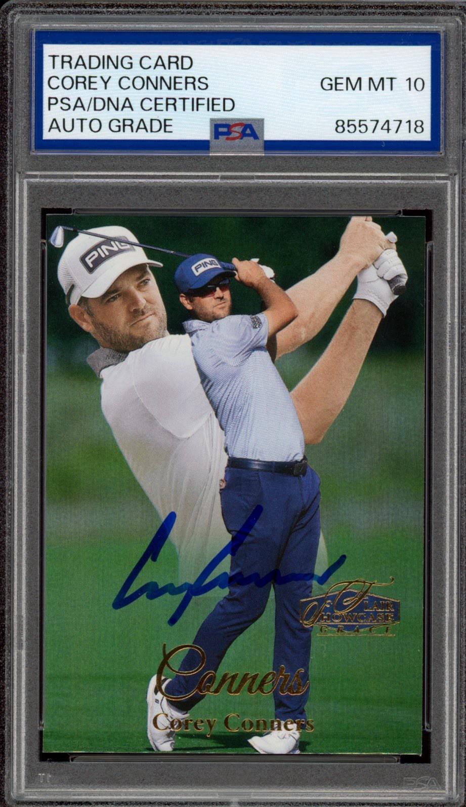 2023 Fleer Ultra Golf Corey Conners Signed Showpiece Rookie PSA GEM MT 10 AUTO