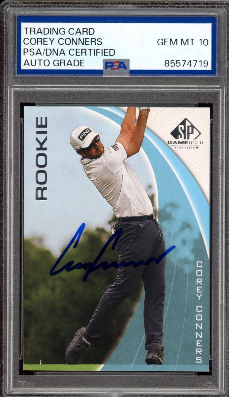 2024 UD SP Game Used Golf #95 Corey Conners Signed Rookie PSA GEM MT 10 AUTO RC
