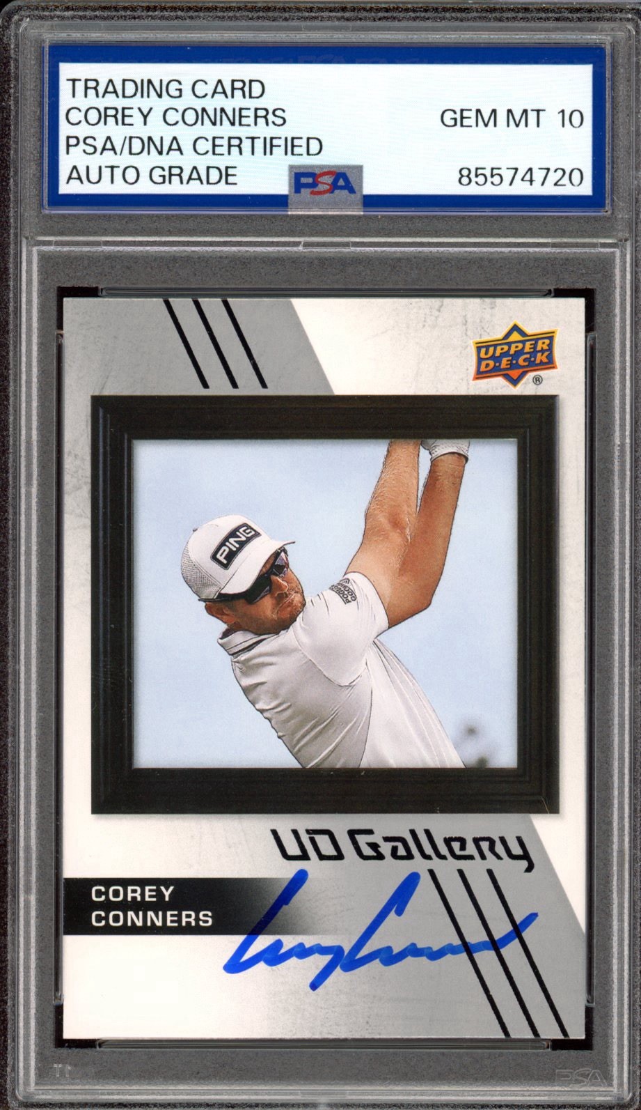 2024 Upper Deck Gallery Golf #UD-4 Corey Conners Signed Rookie PSA GEM 10 AUTO