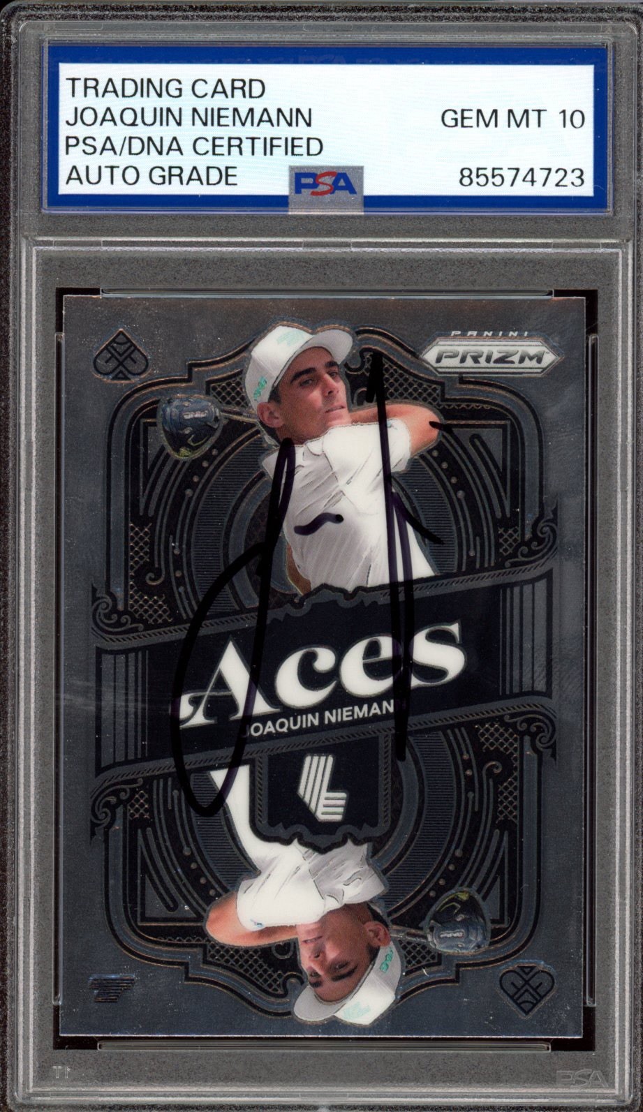 2024 Panini Prizm LIV GOLF #4 Joaquin Niemann Signed Aces Rookie PSA GEM 10 AUTO