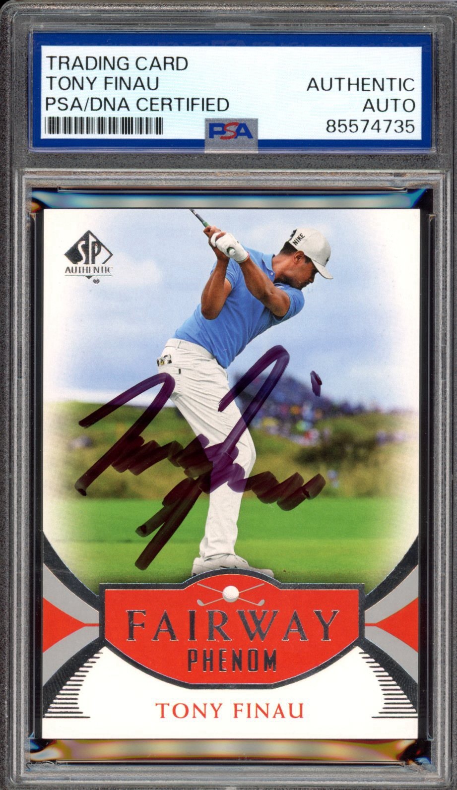 2021 SP Authentic Golf Tony Finau Signed Fairway Phenom Rookie Card PSA AUTO RC