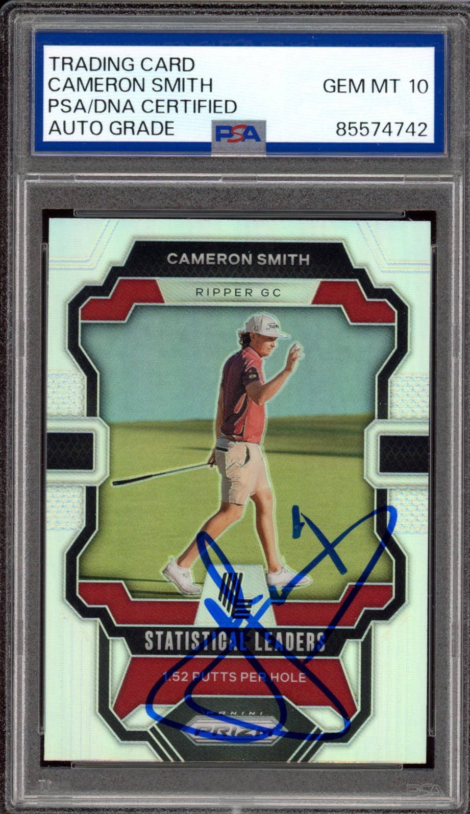 2024 Panini Prizm LIV Golf #93 Cameron Smith Signed Rookie PSA GEM MT 10 AUTO RC