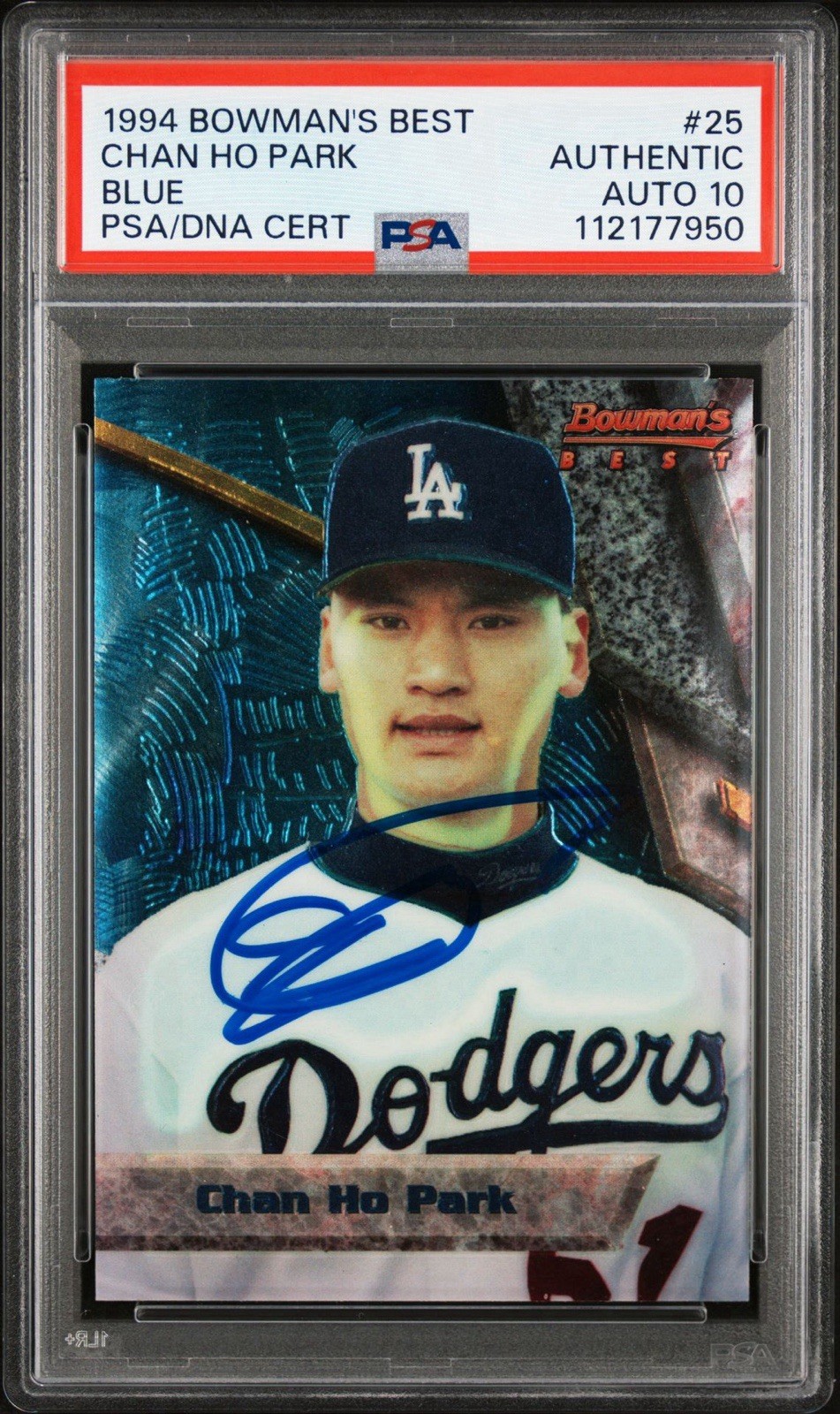 1994 Bowman’s Best #25 Chan Ho Park Signed Blue Rookie Card PSA GEM MT 10 AUTO