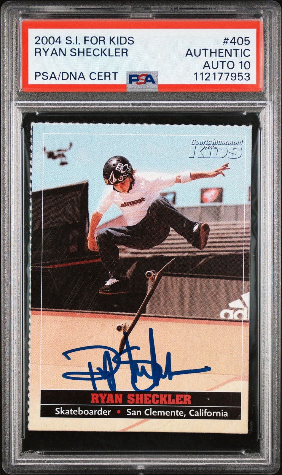 2004 SI For Kids #405 Ryan Sheckler Signed Rookie Card PSA GEM MINT 10 AUTO RC