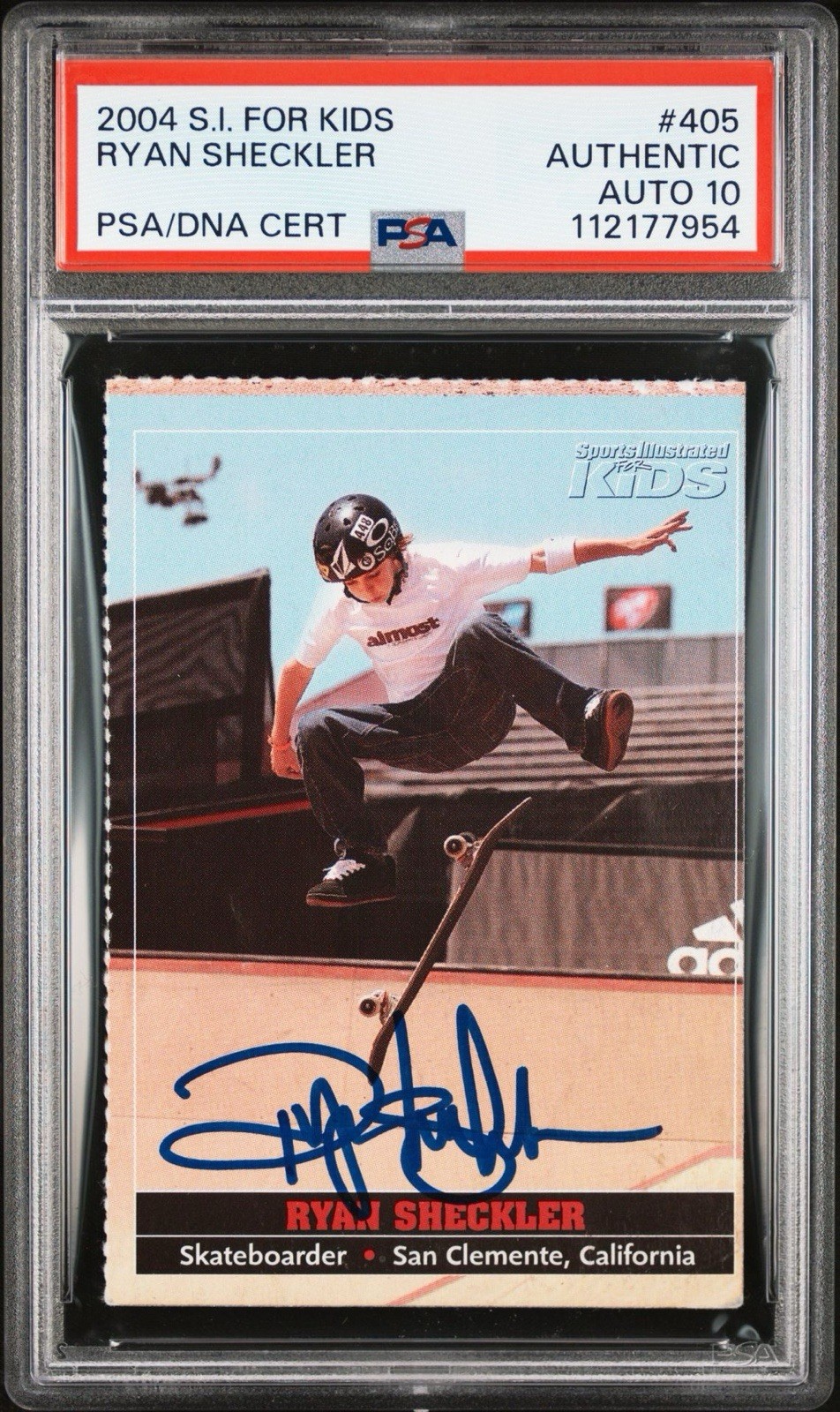 2004 SI For Kids #405 Ryan Sheckler Signed Rookie Card PSA GEM MINT 10 AUTO RC