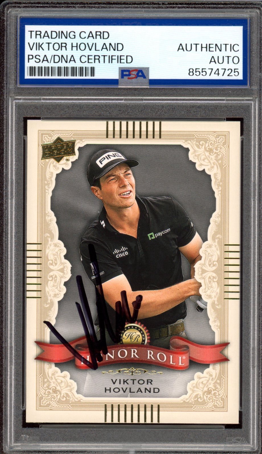 2024 Upper Deck Golf #HR-28 Viktor Hovland Signed Honor Roll Rookie PSA AUTO RC