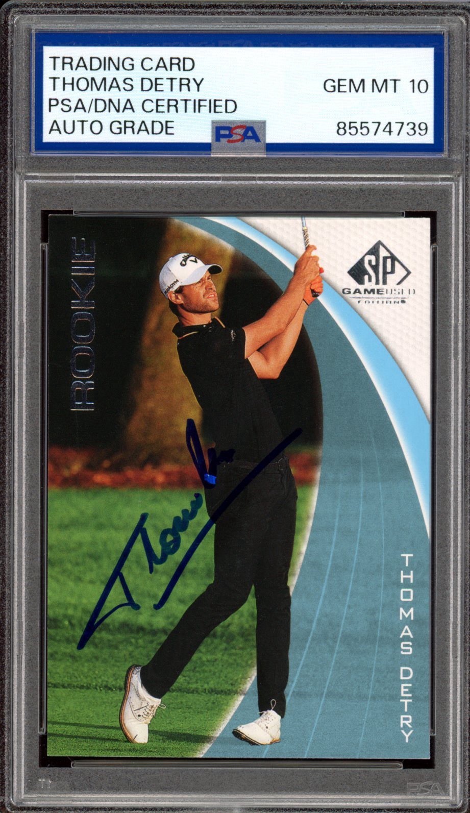 2024 UD SP Game Used Golf #68 Thomas Detry Signed Rookie PSA GEM MT 10 AUTO RC