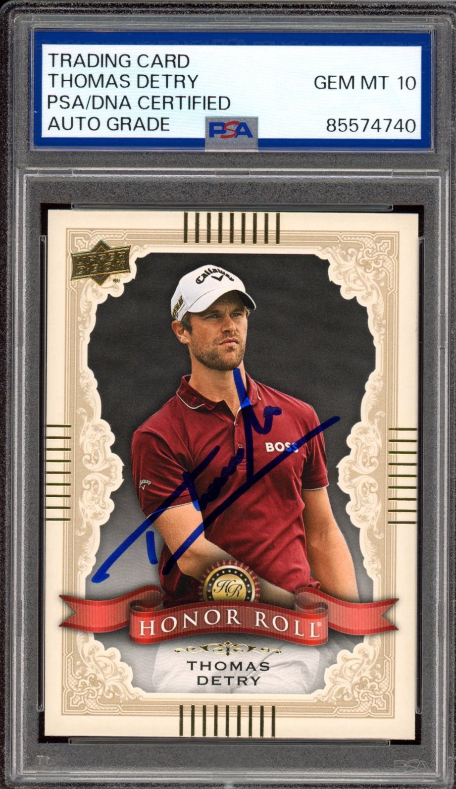 2024 Upper Deck Golf #HR30 Thomas Detry Signed Honor Roll Rookie PSA GEM 10 AUTO