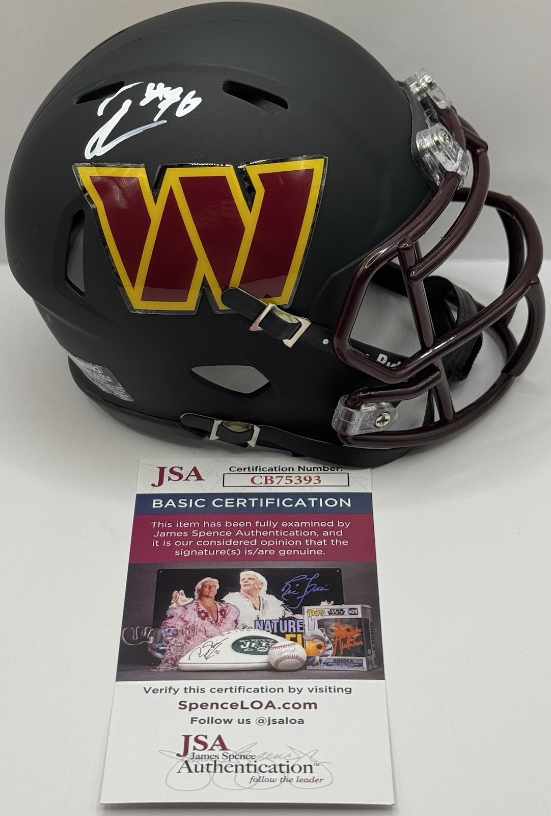 Josh Conerly Jr Signed Autographed Washington Commanders Mini Helmet JSA COA
