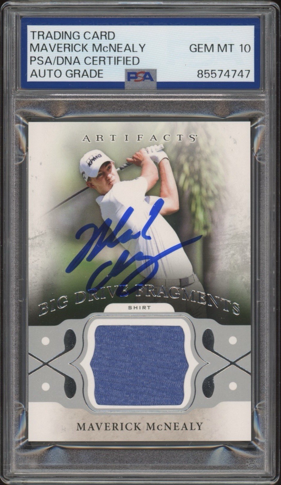 2021 UD Artifacts Golf Maverick McNealy Big Drive Fragments PSA GEM 10 AUTO RC