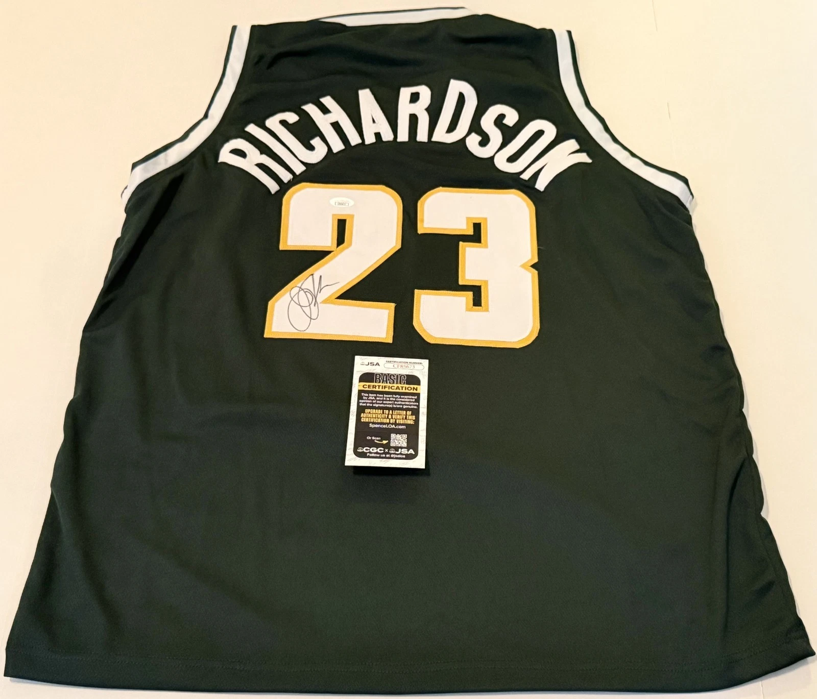 Jason Richardson Michigan State Spartans signed Custom jersey autographed JSA