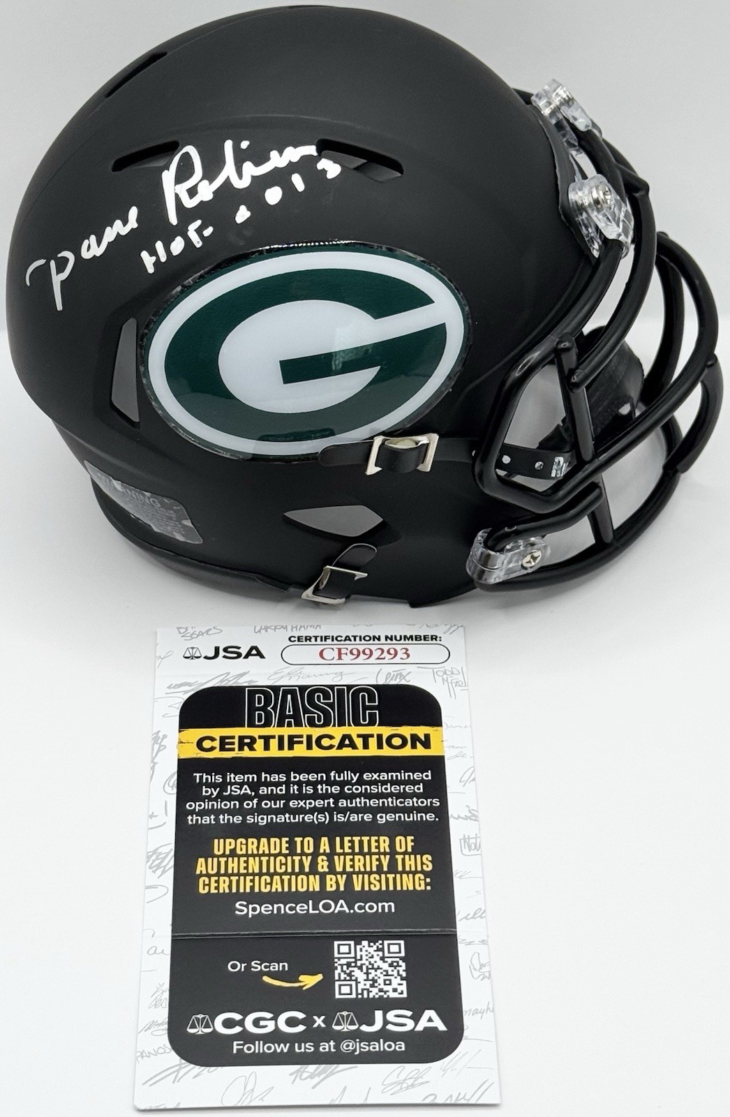 Dave Robinson Signed Autographed Green Bay Packers Mini Helmet JSA COA