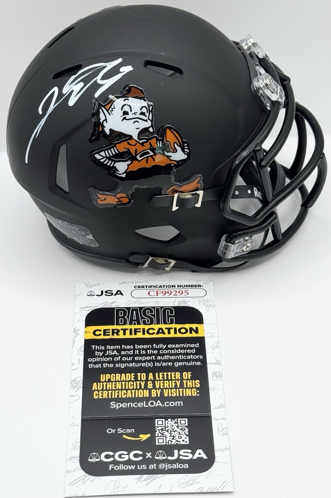 Jeremiah Owusu-Koramoah Signed Autographed Cleveland Browns Mini Helmet JSA COA