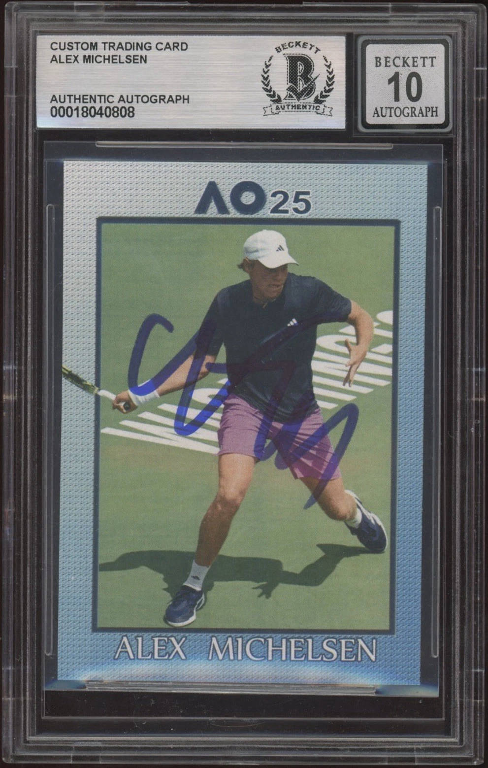 2025 Pro Net Alex Michelsen Signed Australian Open Rookie /10 BECKETT AUTO 10 RC
